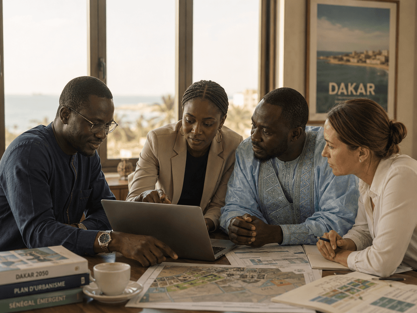 Access Afric advisory team reviewing Dakar 2050 plans
