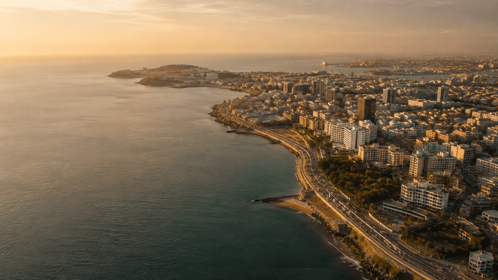 Dakar coastline at sunset